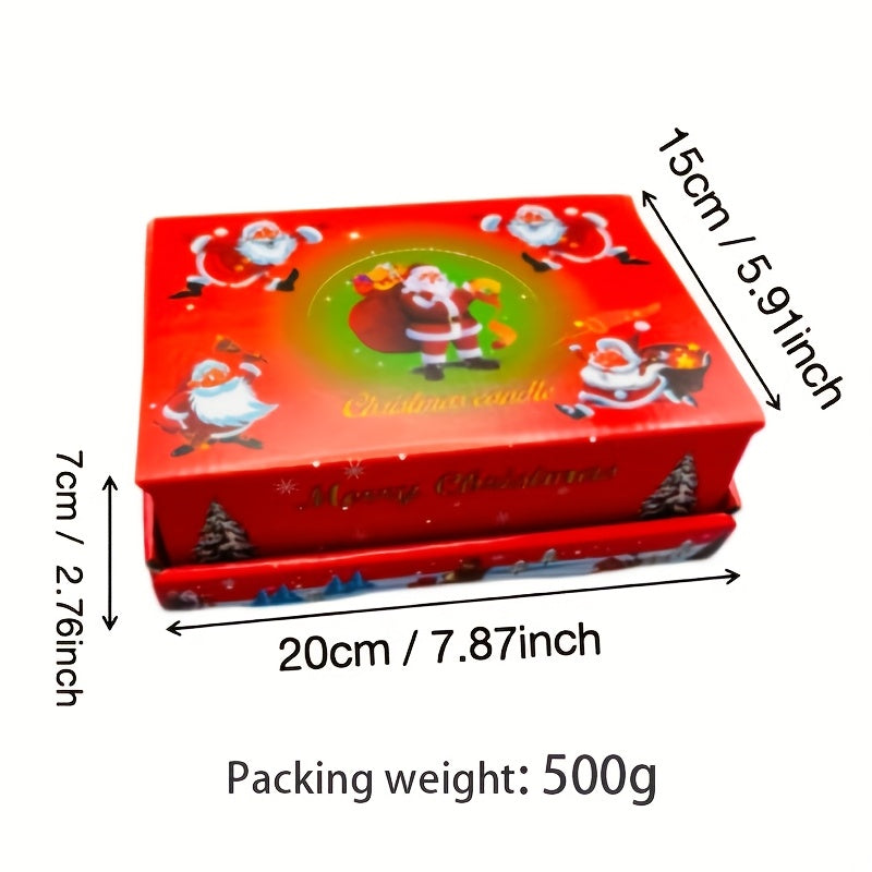 12pcs Christmas Gift Combination Set Candles, Christmas Patterns, Party Birthday Decorations, Santa Claus, Christmas Tree, Shoes, Gifts, Carnival Romantic Ornaments