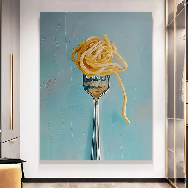 1pc Wrapping Wooden Frame Home Decor Abstract-Blue-Pasta_07 Home Decoration Painting, Mural, Suitable for Living Rooms, Bedrooms, Offices, Kitchens, Restaurants, Holiday Gift Creativity