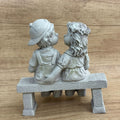 Charming Resin Statue of a Boy and Girl on Bench - Ideal Valentine's Day Gift, Romantic Garden & Home Decor Ornament, Versatile Indoor/Outdoor Use, No Power Needed