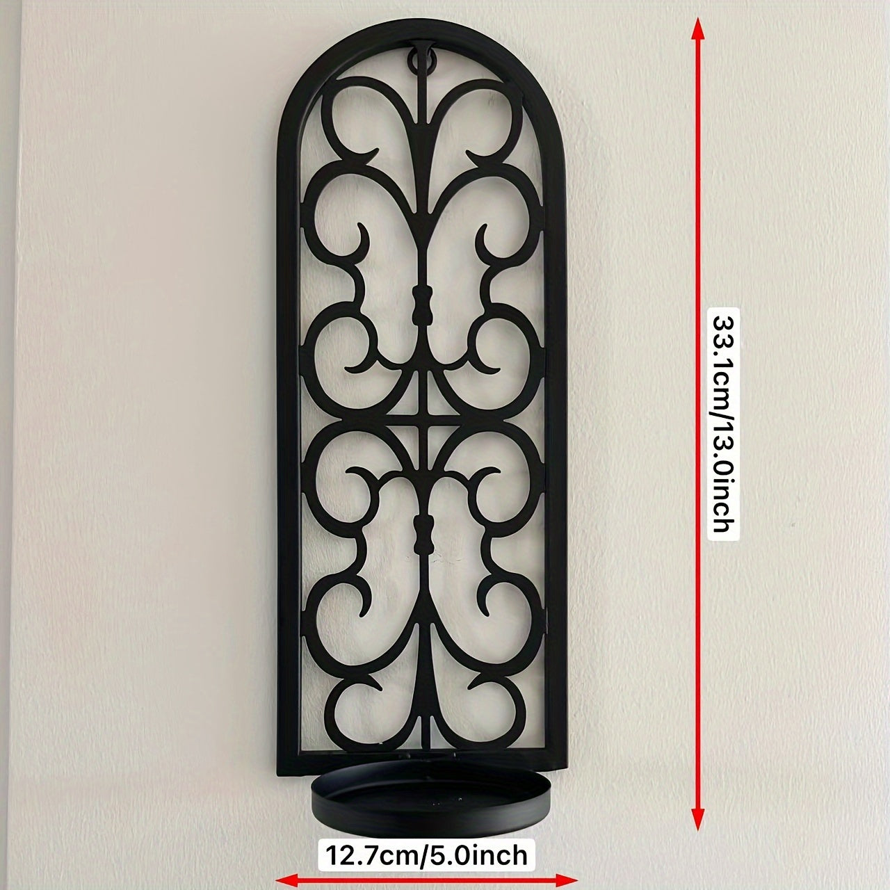 Pair of Iron Art Wall Hanging Candle Holders