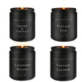 4 Pack Scented Candles Set | Men Candle Set, Scented Candles for Home, Gifts for Men Gift Set - Manly Gifts Soy Candle Of Faux Leather/Smoke & Vanilla/Oak/Lavender