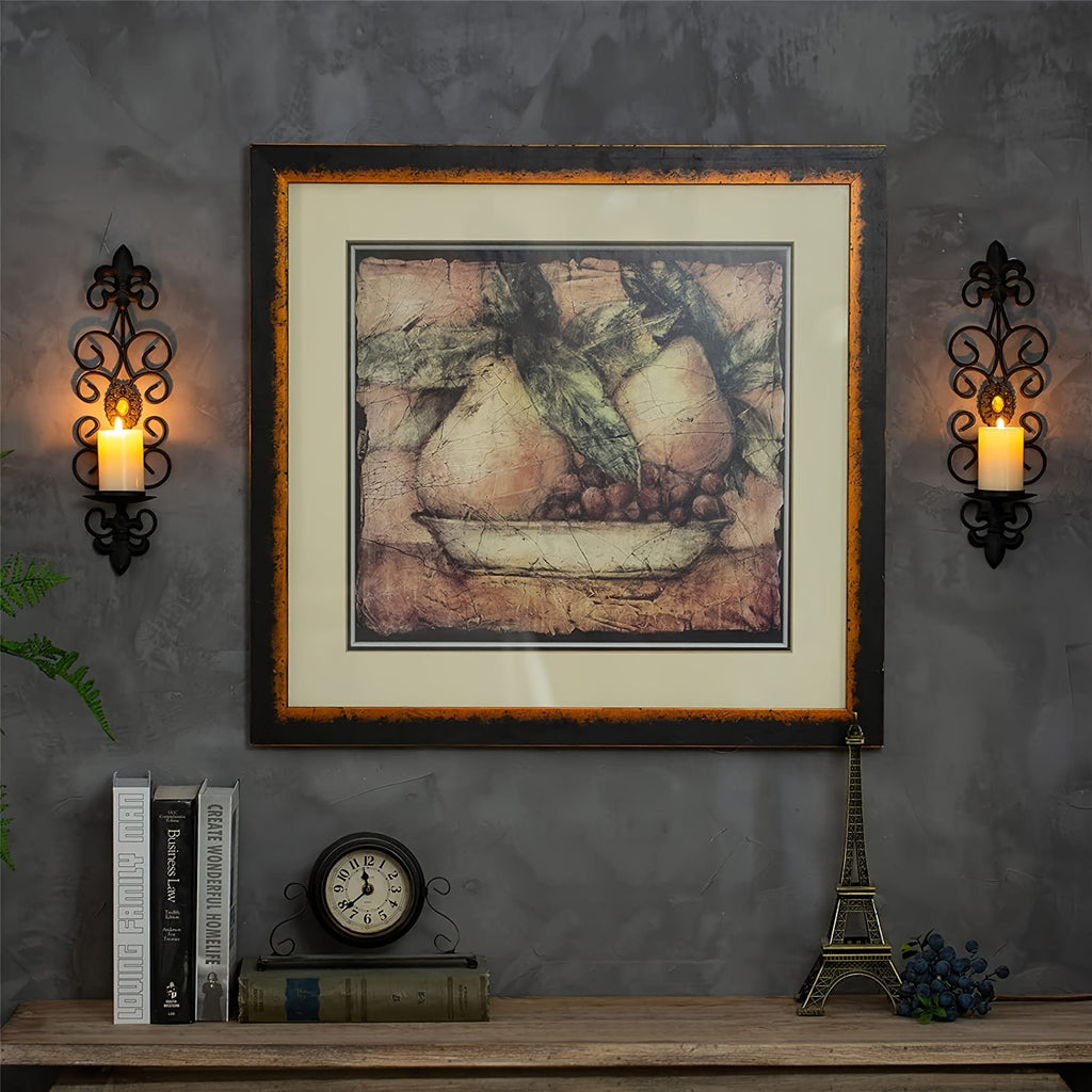 New Product Retro Wall Hanging Iron Art Diamond Inlay Candle Holder Wall Hanging Candle Holder * 2