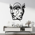 1pc Abstract Woman Face Metal Wall Art, Graceful Art Metal Wall Mural, Perfect for Living Room And Bedroom Decoration, Ideal Gift for Abstract Enthusiasts
