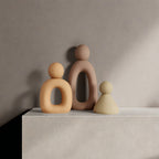 Light Luxury Resin Abstract Three-Piece Family Bar Cabinet Entrance Hall Statue Cream Style