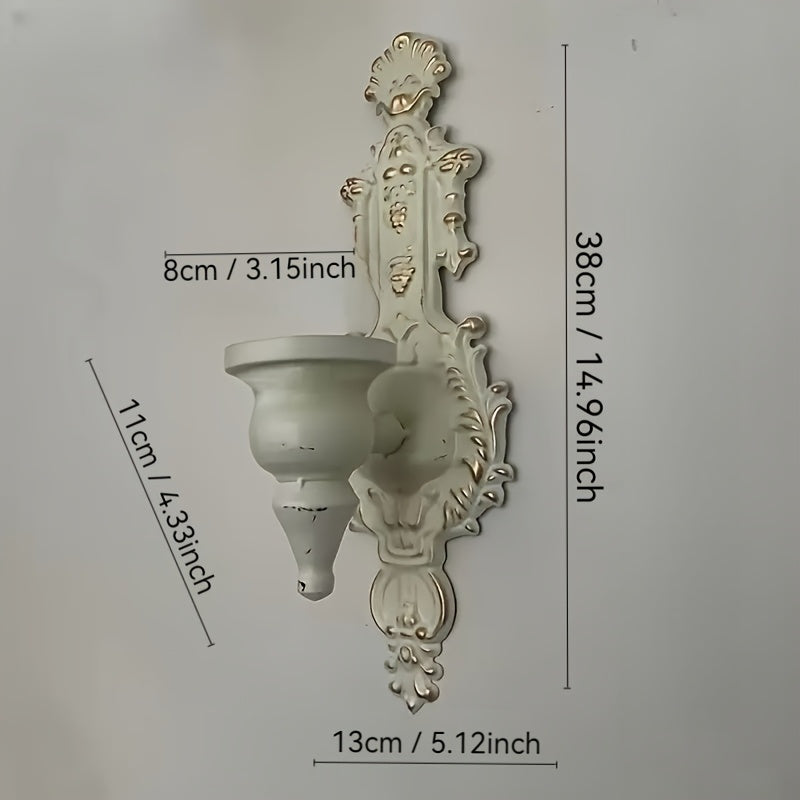 2pcs set of American nostalgic romantic holiday wall hanging candle holders, iron art candle holder in rural style home decoration wall soft decoration perfect choice for Valentine's Day and year-round decoration, candles not included, Best for Christmas