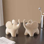 1pc Beige Elephant Ornament - Modern Minimalist Resin/ Flocking, Perfect for Home & Office Desk Decor - Ideal Gift for Holidays