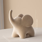 1pc Beige Elephant Ornament - Modern Minimalist Resin/ Flocking, Perfect for Home & Office Desk Decor - Ideal Gift for Holidays
