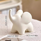 1pc Beige Elephant Ornament - Modern Minimalist Resin/ Flocking, Perfect for Home & Office Desk Decor - Ideal Gift for Holidays