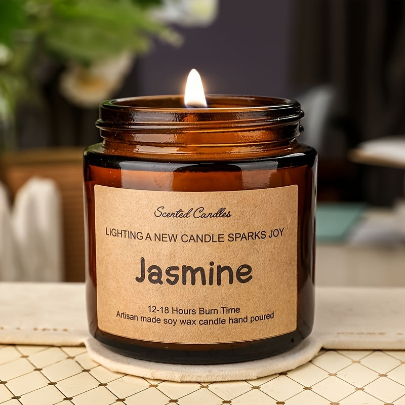 Jasmine & Mint Scented Candle, 3.5oz - Perfect for Home Decor, Room Ambiance, Weddings & Seasonal Celebrations