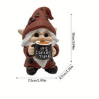 New Three-dimensional Coffee Time Gnome Resin Handicraft Ornaments Home Decorations Desktop Knick-knacks