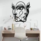 1pc Abstract Woman Face Metal Wall Art, Graceful Art Metal Wall Mural, Perfect for Living Room And Bedroom Decoration, Ideal Gift for Abstract Enthusiasts