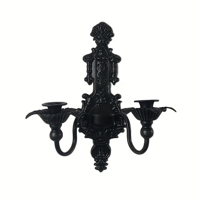 Retro Black Metal Wall Lamp Holder Suitable for Hanging Decoration in Living Room, Bedroom and Corridor