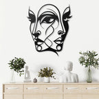 1pc Abstract Woman Face Metal Wall Art, Graceful Art Metal Wall Mural, Perfect for Living Room And Bedroom Decoration, Ideal Gift for Abstract Enthusiasts