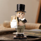1pc Elegant Gentleman Tissue Holder Statue, Resin Cartoon Figurine, Versatile Indoor & Outdoor Decor, Creative Gift for Christmas, Halloween, Thanksgiving - No Electricity Needed