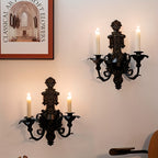 Retro Black Metal Wall Lamp Holder Suitable for Hanging Decoration in Living Room, Bedroom and Corridor