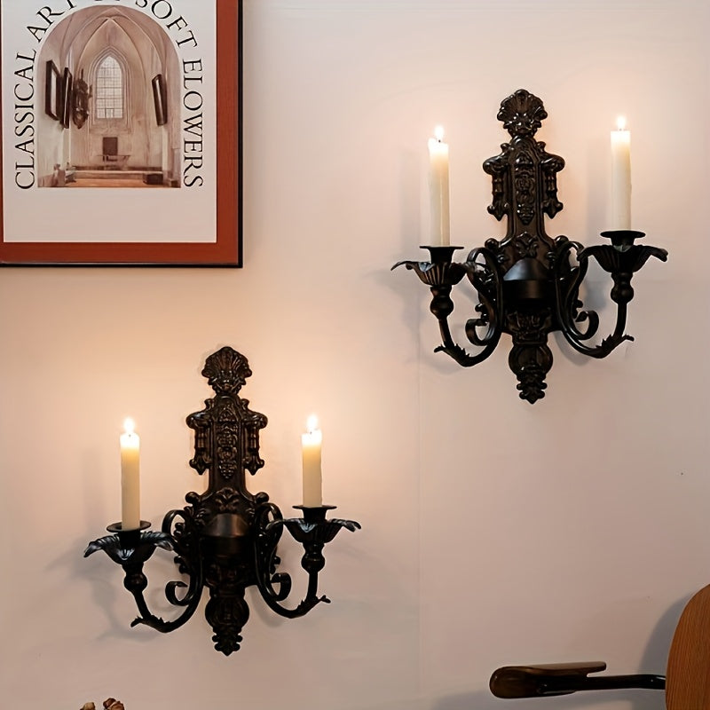 Retro Black Metal Wall Lamp Holder Suitable for Hanging Decoration in Living Room, Bedroom and Corridor