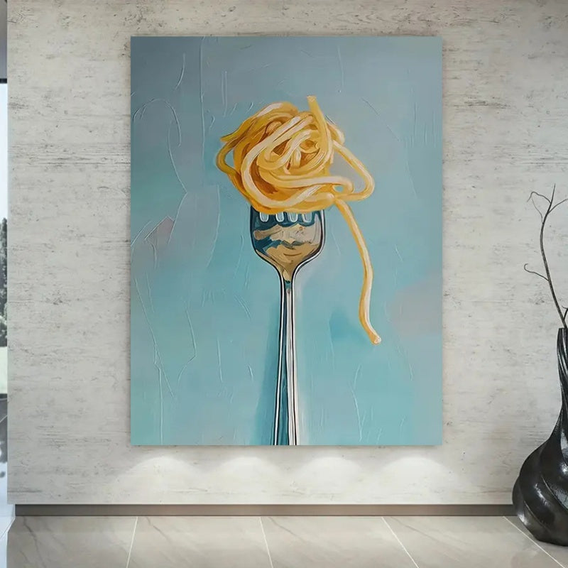 1pc Wrapping Wooden Frame Home Decor Abstract-Blue-Pasta_07 Home Decoration Painting, Mural, Suitable for Living Rooms, Bedrooms, Offices, Kitchens, Restaurants, Holiday Gift Creativity