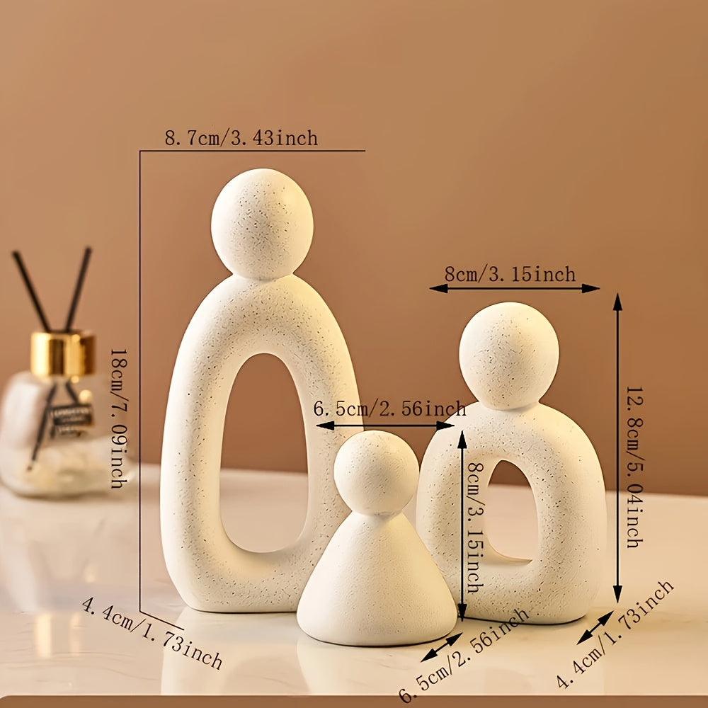 Light Luxury Resin Abstract Three-Piece Family Bar Cabinet Entrance Hall Statue Cream Style