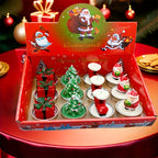 12pcs Christmas Gift Combination Set Candles, Christmas Patterns, Party Birthday Decorations, Santa Claus, Christmas Tree, Shoes, Gifts, Carnival Romantic Ornaments