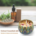 4pcs Fragrance Candles Jasmine, Sandalwood, Lavender & Rose Scents For Relax, Relaxation, Bathing, Yoga - Perfect Holiday Present, Random Color, Candle Box