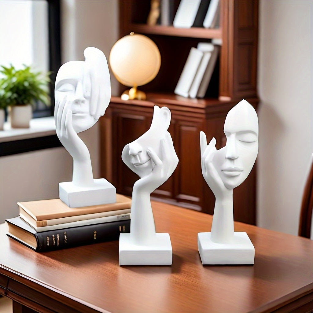 3pcs of abstract art wine cabinet decorative items, high-end and niche home living room TV cabinet office figure sculptures