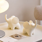 1pc Beige Elephant Ornament - Modern Minimalist Resin/ Flocking, Perfect for Home & Office Desk Decor - Ideal Gift for Holidays