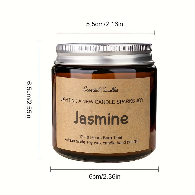 Jasmine & Mint Scented Candle, 3.5oz - Perfect for Home Decor, Room Ambiance, Weddings & Seasonal Celebrations