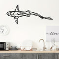 1pc Shark Wall Art Wall Decorations, Line Shark Pendant Minimalist Wall Art Metal Iron Art Hollow Wall Hanging Pendant Ornament