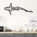 1pc Shark Wall Art Wall Decorations, Line Shark Pendant Minimalist Wall Art Metal Iron Art Hollow Wall Hanging Pendant Ornament